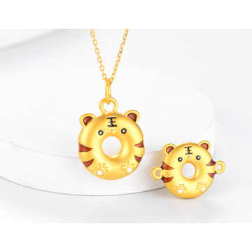 New Year Tiger Charm 24K Pure Gold Pendant